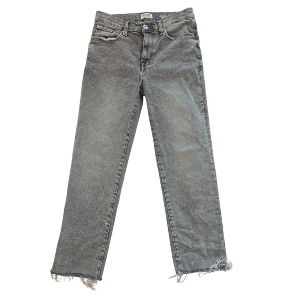 Kensie Jeans The Allie High Rise Slim Straight Gray Raw Hem Size 8/29